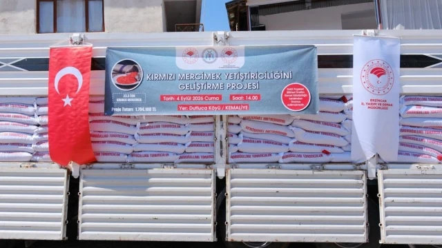 Kemaliye’de %75 hibeli kırmızı mercimek tohumu dağıtıldı — Fotoğraf 3