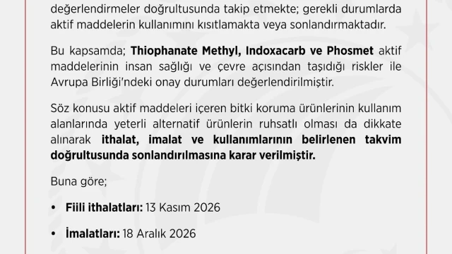 Tarım Bakanlığı 3 aktif maddeyi kullanımdan kaldırıyor — Fotoğraf 1