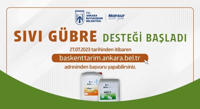 Ankara Büyükşehir Belediyesi çiftçilere sıvı gübre desteği sağlıyor