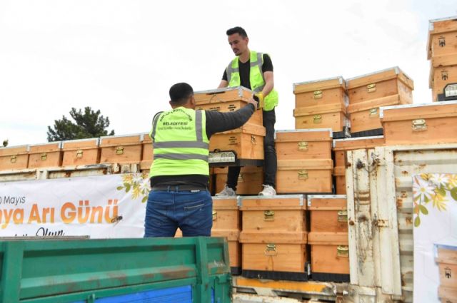 ABB Çubuk’ta 5 bin arı kovanı desteği dağıttı